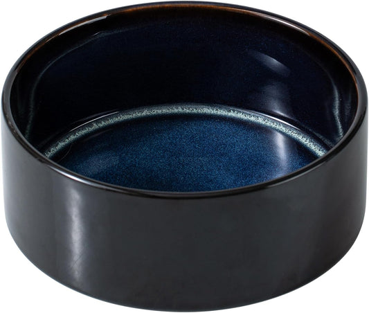 Ceramic 7.3inch Dog Bowl for Medium Breed Dogs, Anti-Slip and Weighted Pet Food and Water Dishes (Single Bowl, Starry Sky) - Pet Explorer