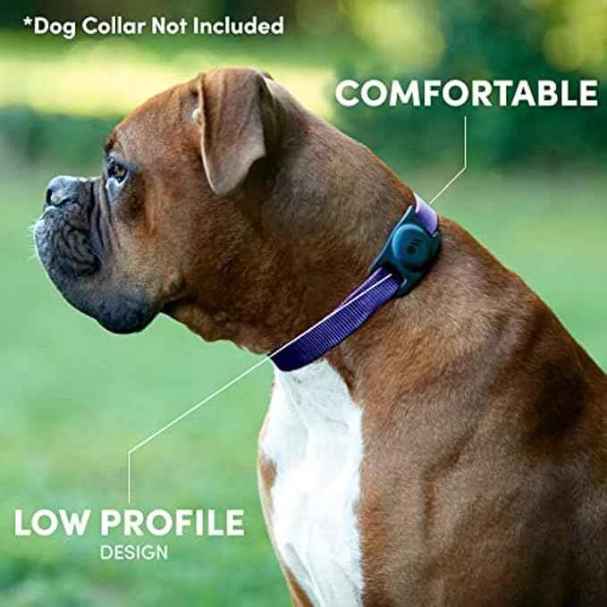 Case-Mate Airtag Dog Collar Holder - Durable, Water Resistant, Lightweight, and Protective Airtag Holder Tag - Easy to Insert Pet Collar Air Tag Loop - Compatible with Cat / Dog Collars - Black