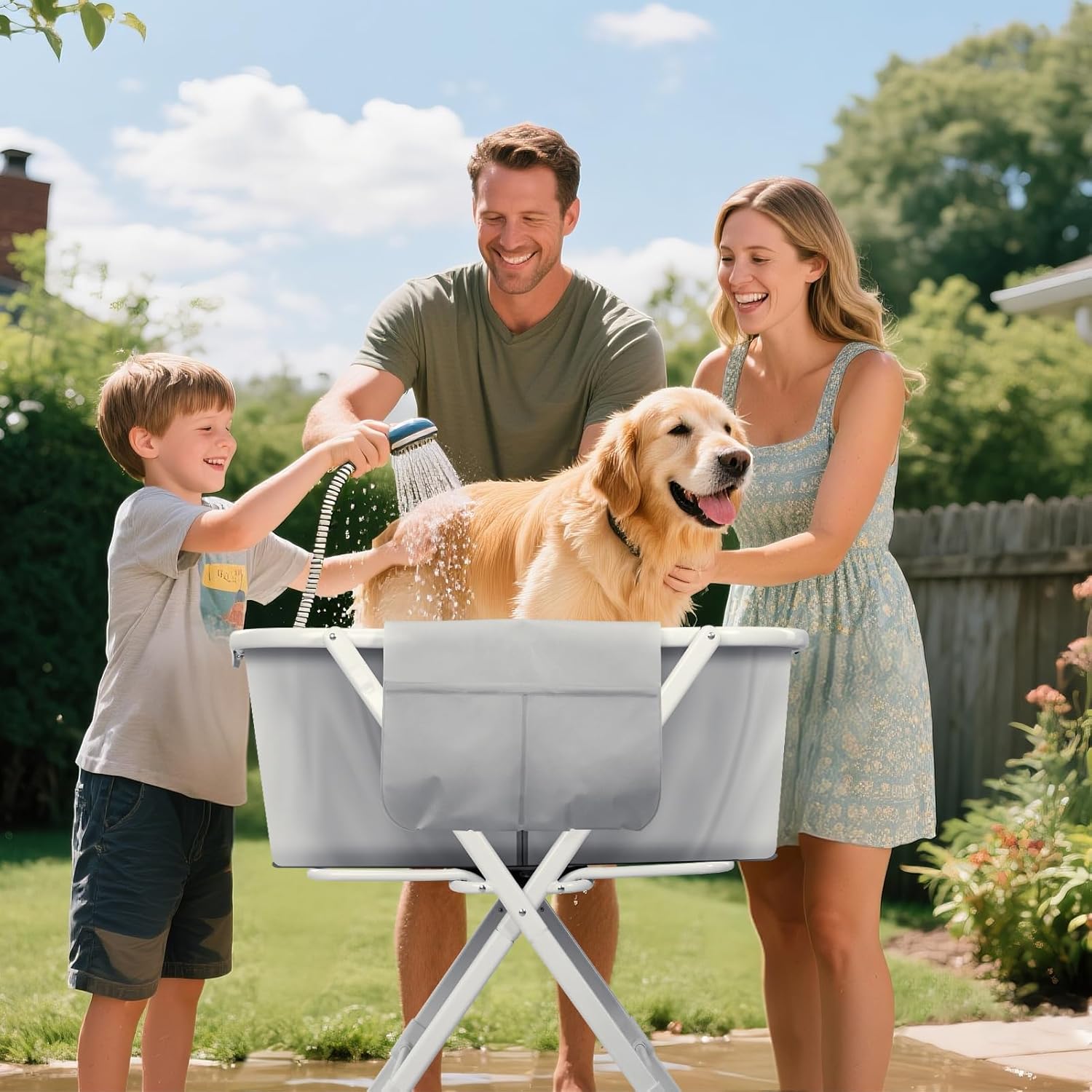 Portable Dog Bathtub, Elevatable Dog Washing Station for Bathing Shower and Grooming, Collapsible Dog Bath Tub for Small/Medium/Large Dogs, Cats & Other Pet (Medium Dogs Bathtub) - Pet Explorer