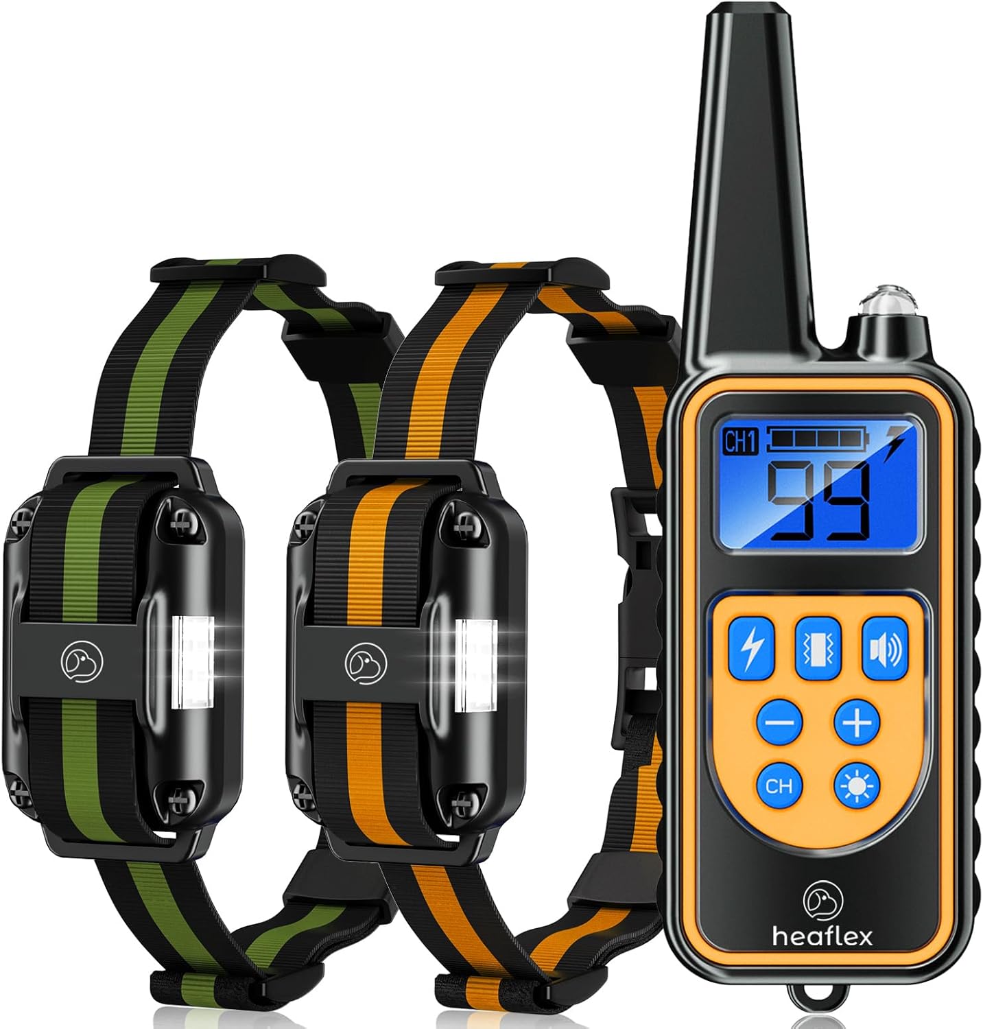 Electric Dog Training Collar with Remote 1640FT, E-Shock, Safe Training Modes, Rechargeable IP67 Waterproof Collars for 2 Dogs - Pet Explorer