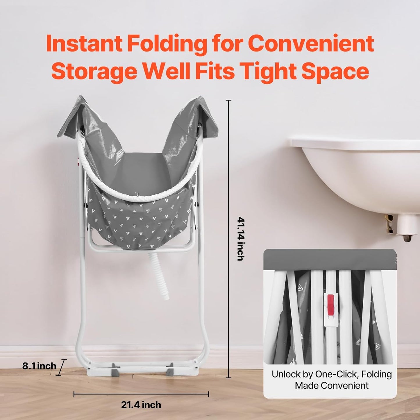 VEVOR Portable Dog Bathtub, Elevated & Foldable Space-Saving Pet Shower Station with Efficient Drainage, Bathing Tub for Washing & Grooming Small and Medium Size Dogs and Cats Indoor & Outdoor, Grey - Pet Explorer