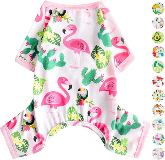Dog Pajamas Pjs Spring Summer Dog Clothes for Small Dogs Girl - Small - Medium Size Dogs, Soft Stretchy Puppy Clothes Doggie Onesies Cat Pet Jammies Outfit for Chihuahua Yorkie(Pink, Medium)