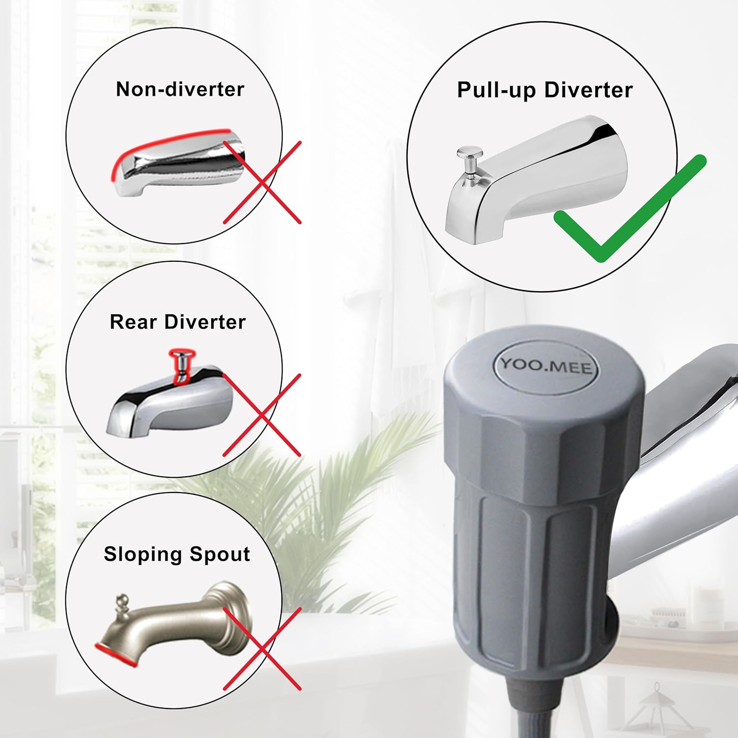 Pets Shower Attachment, Quick Connect on Tub Spout w/Front Diverter, Ideal for Washing Pets and Cleaning Tub, Portable and Convenience - Pet Explorer