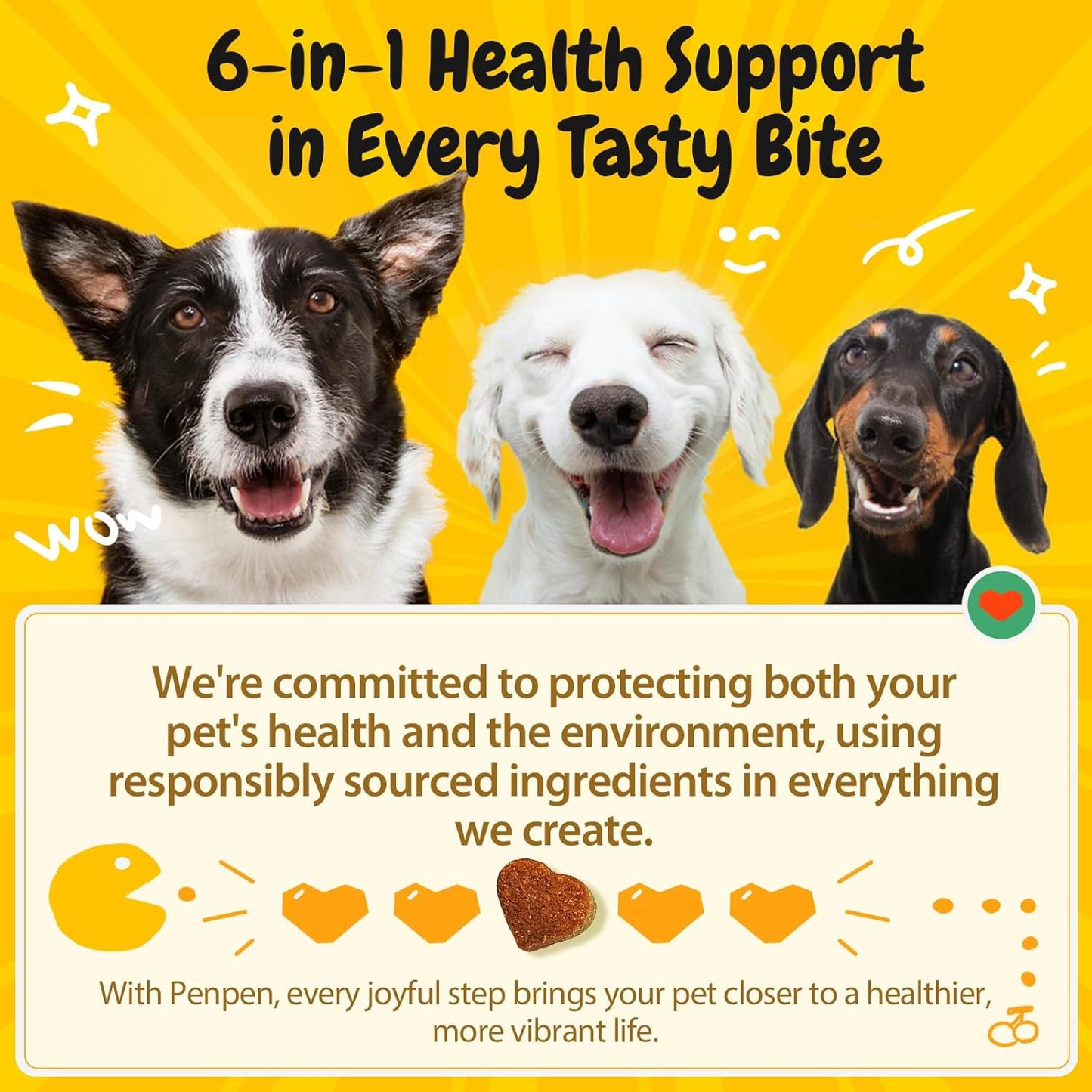 Penpen Probiotics for Dogs, Dogs Probiotics for Digestive Health, Multi-Probiotic and Enzyme Blend Promote Gut Health & Immune Support, Eases Sensitive Stomachs (Beef Chews, 50ct) - Pet Explorer