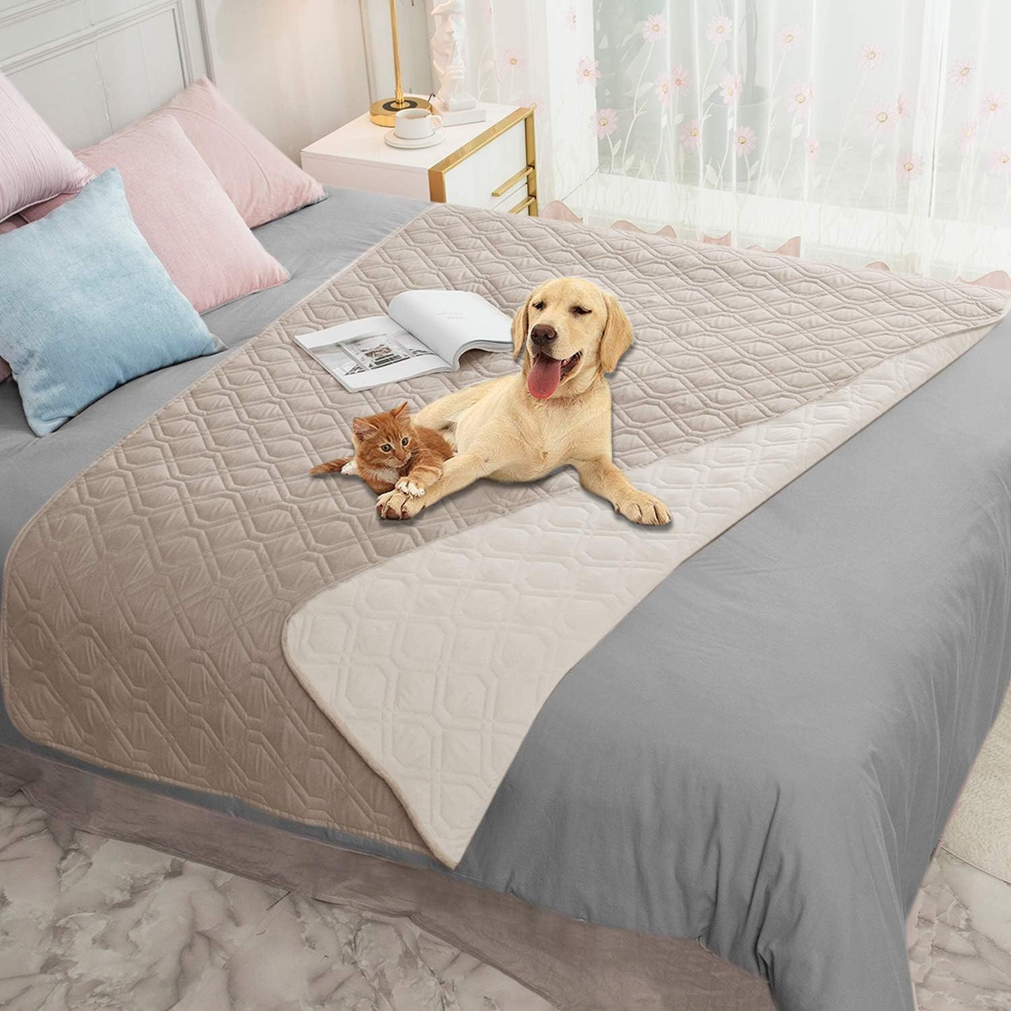 Ameritex Waterproof Dog Bed Cover Pet Blanket for Furniture Bed Couch Sofa Reversible - Pet Explorer