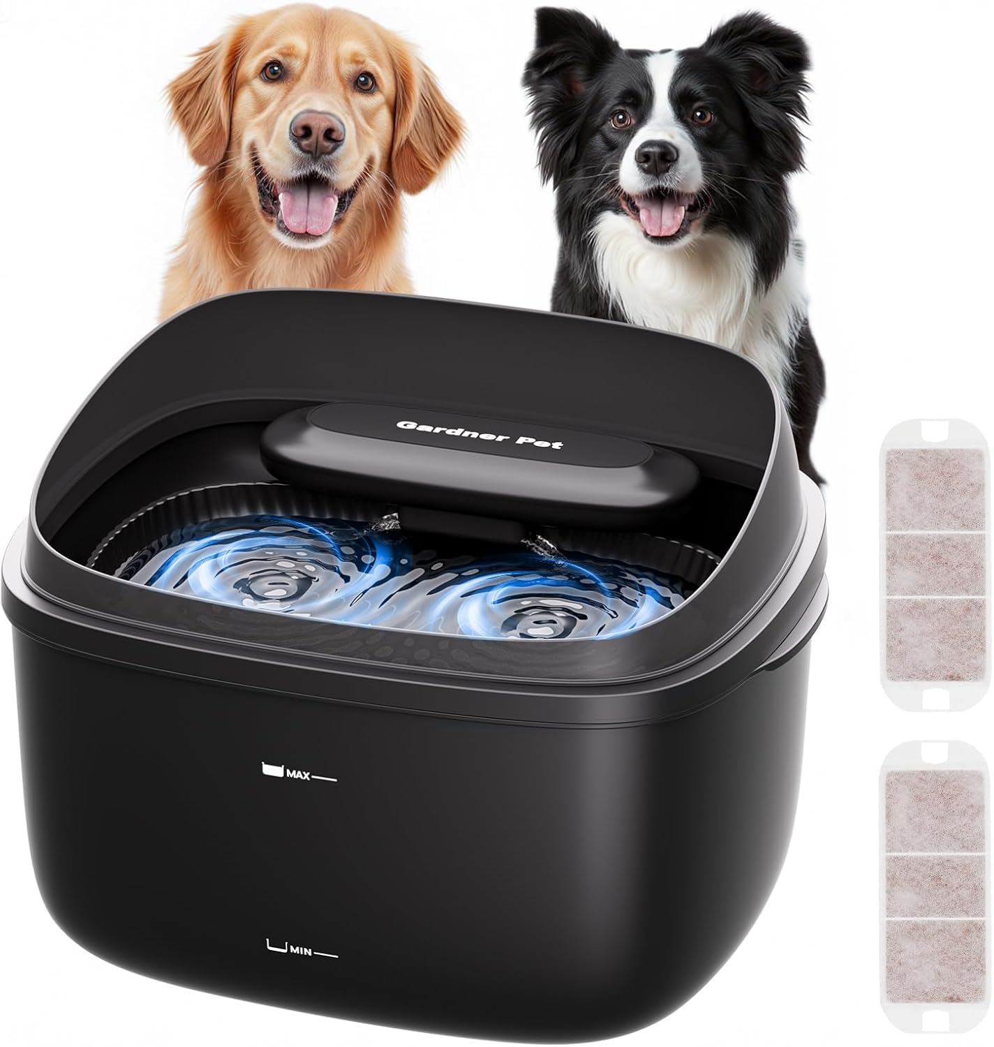 Gardner Pet Dog Water Fountain for Large Dogs, 8L/2.1Gal Large Capacity Automatic Dog Water Bowl Dispenser with Vortex Circulation, UV&Maifan Stone Filter, Splash-Proof, Quiet Cat & Dog Water Bowl - Pet Explorer
