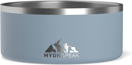 Hydrapeak Dog Bowl; Non Slip Stainless Steel; Water and Food Dish; Large Sized and Small Dogs; 32oz 64oz; Multiple Sizes | 8 Cup | Storm - Pet Explorer