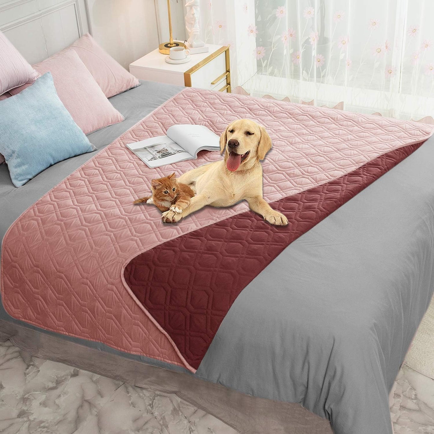 Ameritex Waterproof Dog Bed Cover Pet Blanket for Furniture Bed Couch Sofa Reversible - Pet Explorer
