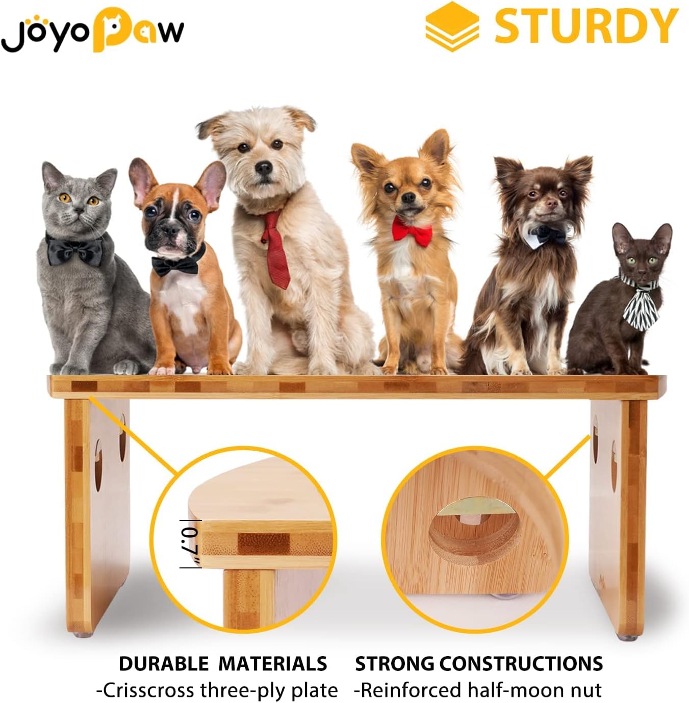 Elevated Dog Bowls, Bamboo Raised Dog Bowl for Large Dogs, with 2 Stainless Steel Bowls (13'' Tall-68oz Bowl, Natural) - Pet Explorer