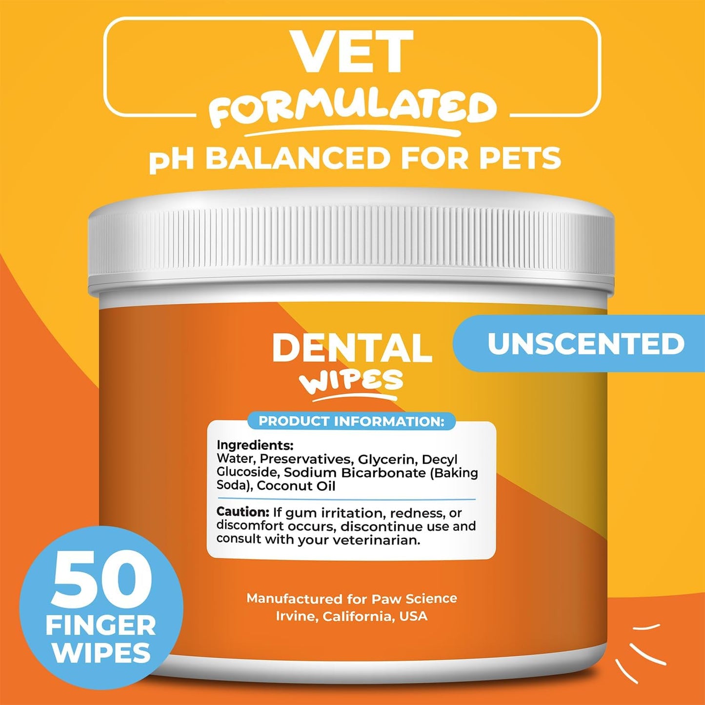 Cat & Dog Teeth Cleaning Wipes - Dental Finger Wipes for Cats & Dogs - Pet Toothbrush & Tooth Brushing Kit - Effective Teeth Cleaner (Unscented) - Pet Explorer