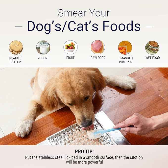 PEGGY11 Durable Stainless Steel Lick Pad for Cats & Dogs | Strong Suction Cups | Anxiety Relief & Slow Feeder | Dishwasher Safe - Single
