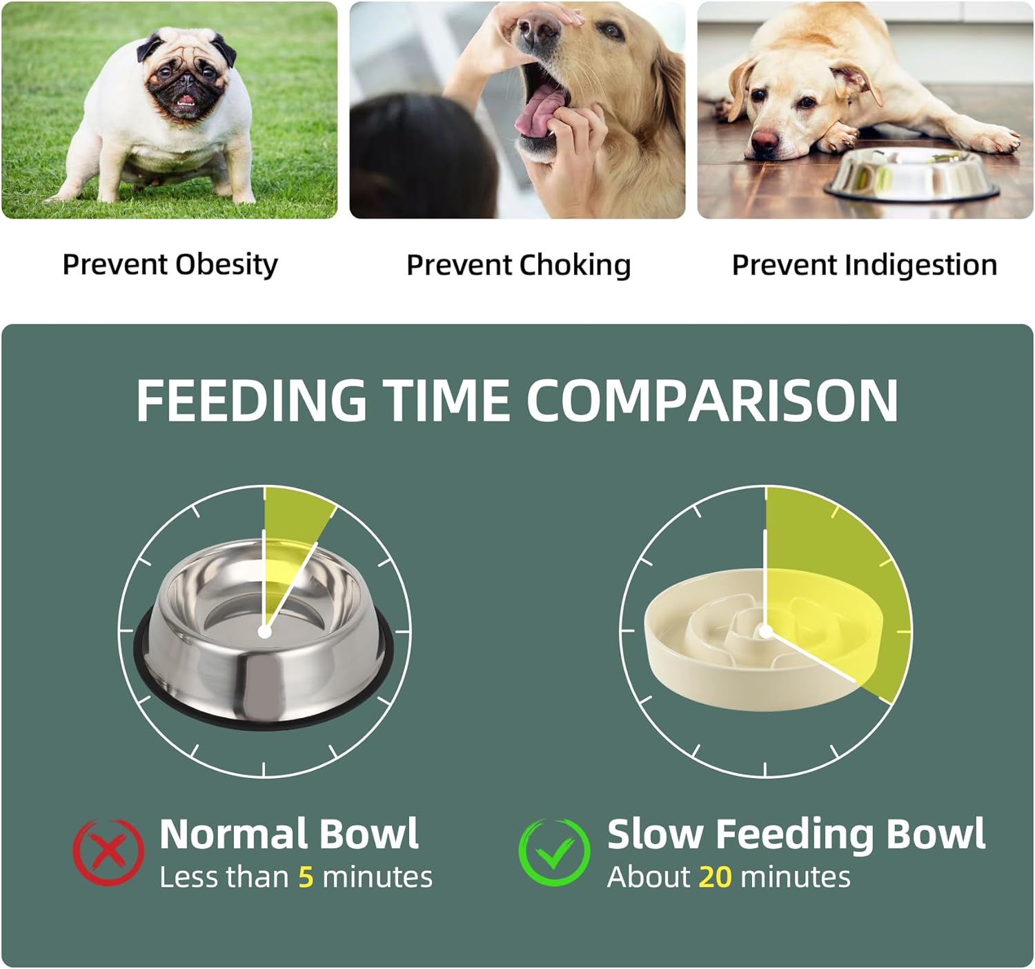8.2inch Ceramic Raised Slow Feeder Dog Bowl Set, Elevated Wooden Stand for Large and Medium Dog, Puzzle Slow Dish, Anti-Gulping(Beige, Single Bowl+ Stand) - Pet Explorer