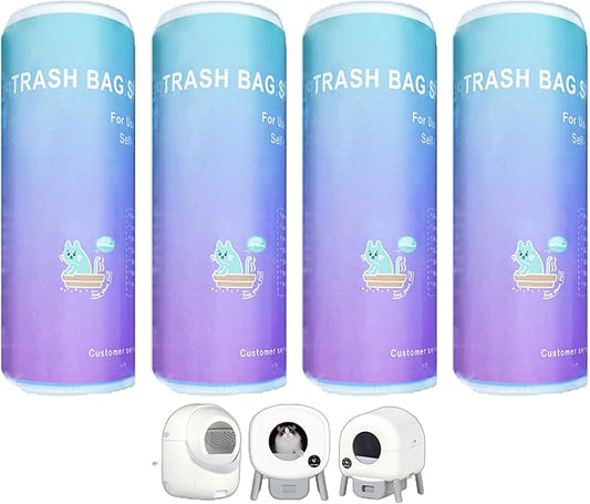 Self-Cleaning Cat Litter Box 80 Count Drawstring Cat Litter Box Liners 26" x 13", Automatic Cats Litter Boxes Self Cleaning, Large Smart Cats Litter Boxes Liners