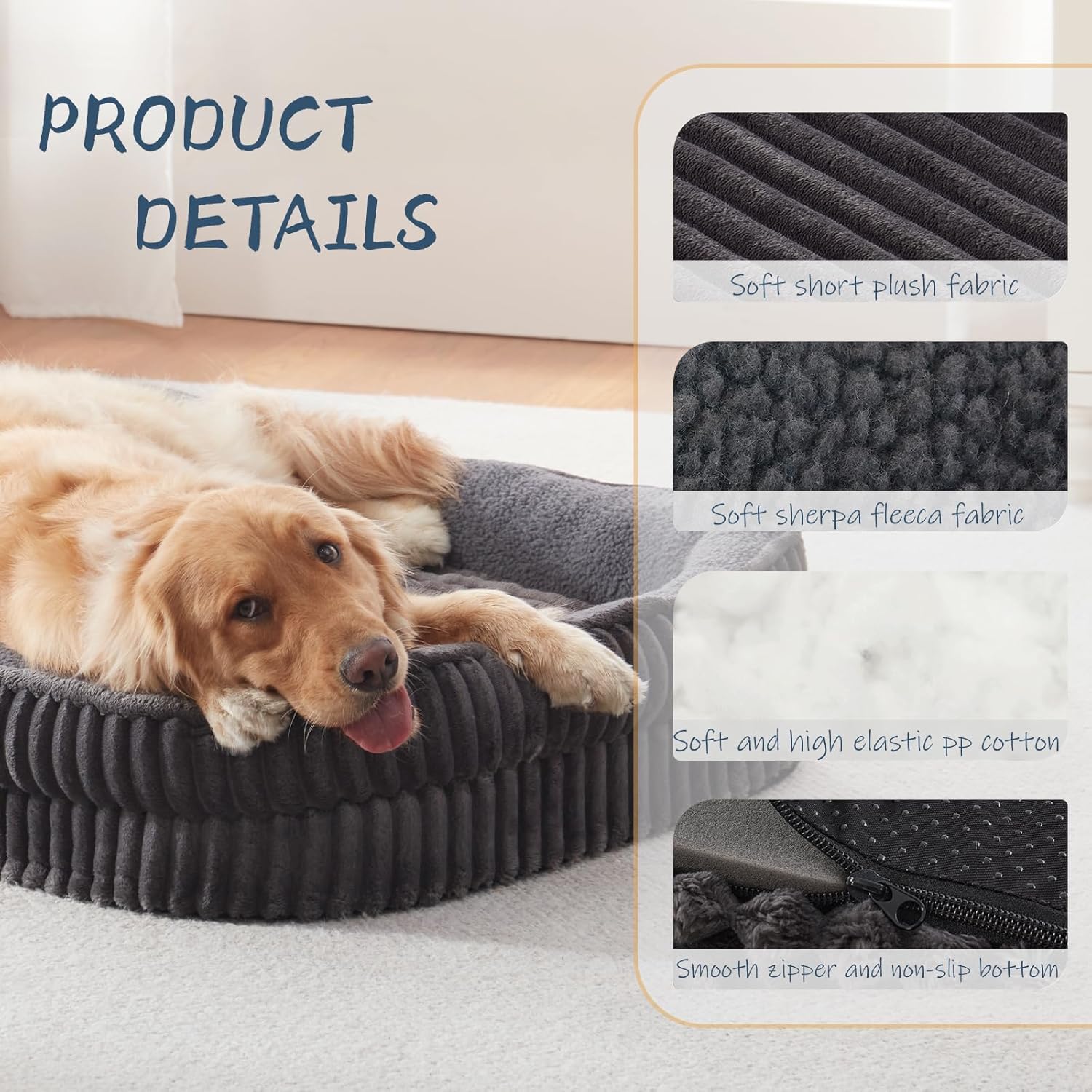 Orthopedic Dog Bed for Puppy,Extra Small Dogs Breeds,Oval Cat Bed,High Density Egg Crate Foam Dog Sofa Beds,Pet Couch Bed with Four Sided Bolster,Removable Washable Cover&Non-Slip Bottom - Pet Explorer