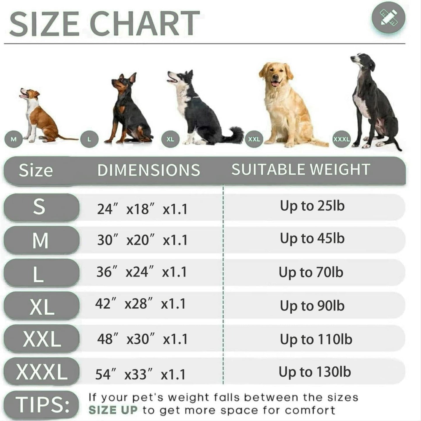 KHONSU PET Dog Bed Mat for Crate 1.1in Slim Cooling Pad Reversible Flannel & Waterproof Canva for Dogs up to 25 lbs - Pet Explorer
