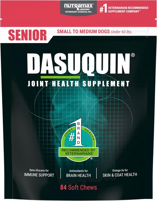 Nutramax Dasuquin Joint Health Supplement for Small to Medium Senior Dogs – for Immune Support, Skin & Coat Health, and Brain Health, 84 Soft Chews - Pet Explorer