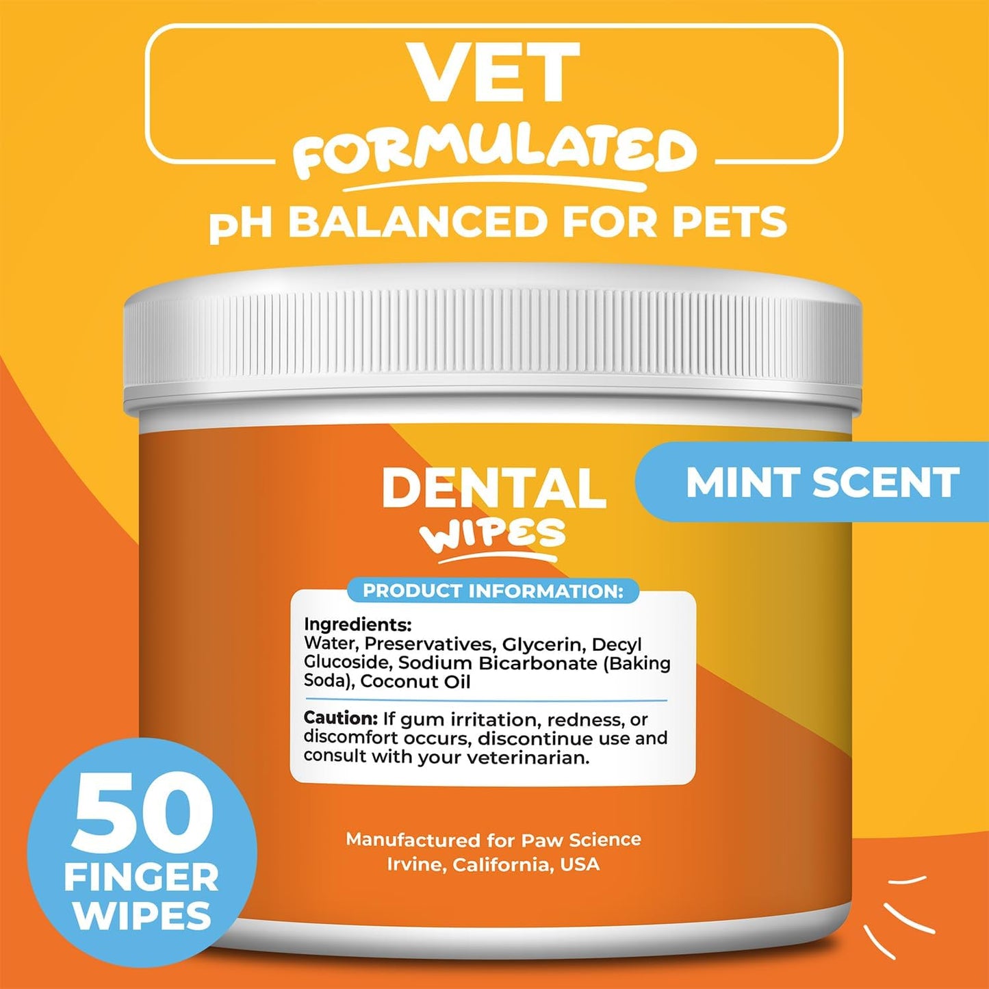 Dog Teeth Cleaning Wipes - Dental Finger Wipes for Dogs & Cats - Pet Toothbrush & Tooth Brushing Kit - Effective Teeth Cleaner (Mint) - Pet Explorer