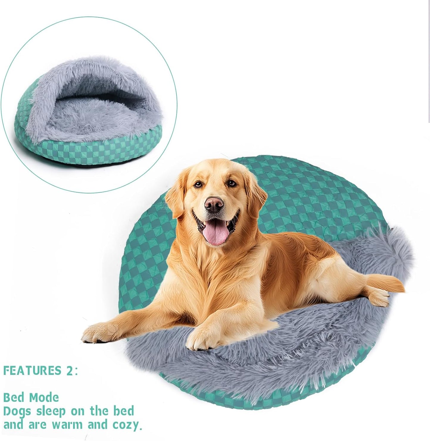 Cat Bed Hooded Plush Nest with Self-Warming Cozy Cave, Calming Anti-Anxiety Pet Bed for Indoor Cats & Small Dogs, Removable Washable Cover & Waterproof Bottom - Gray - Pet Explorer