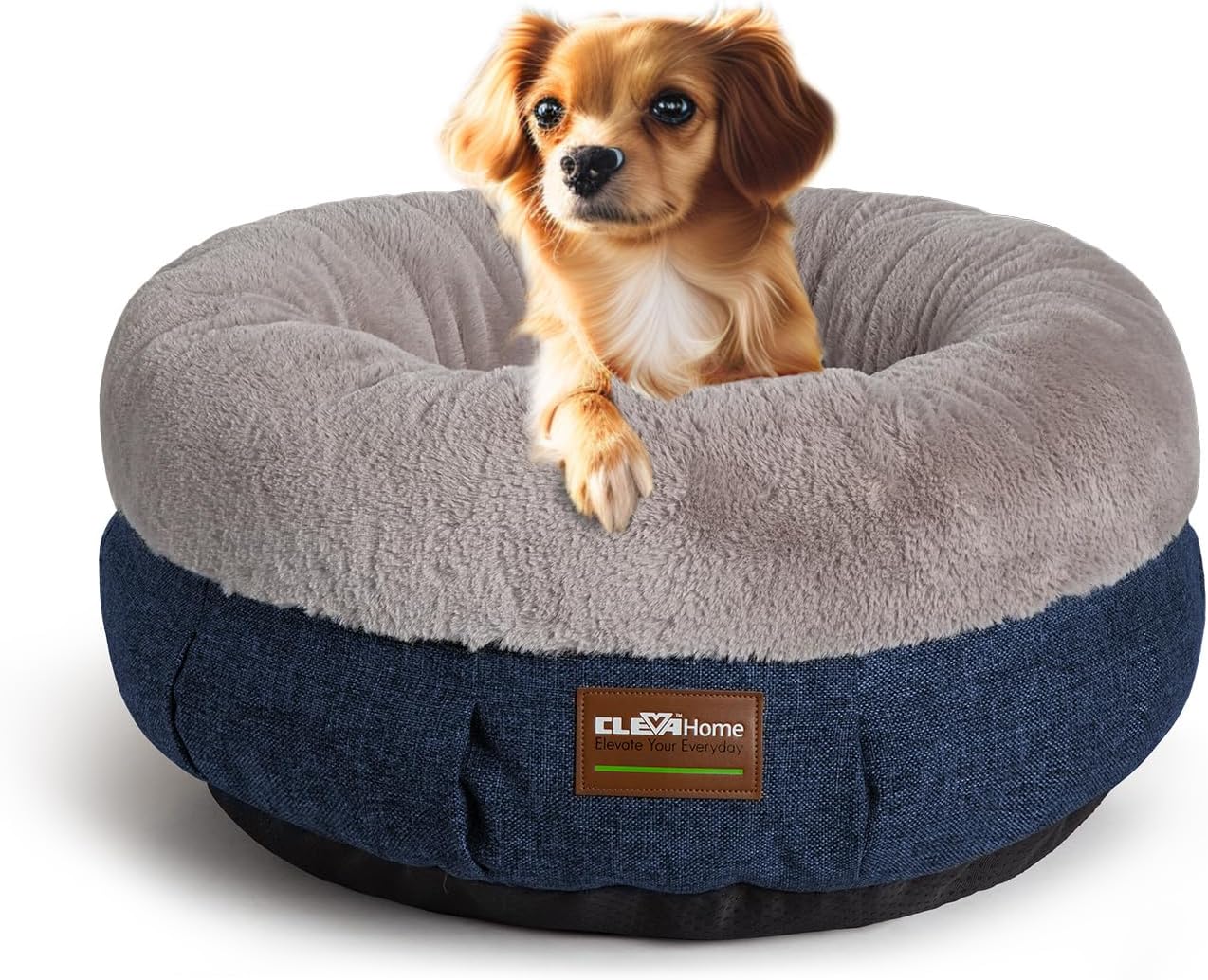 ClevaHome Cozy Cat Bed - Ultra-Soft Plush Pet Bed with Raised Sides and Anti-Slip Base, Comfortable Round Bed for Small Pets up to 11 lbs - Pet Explorer