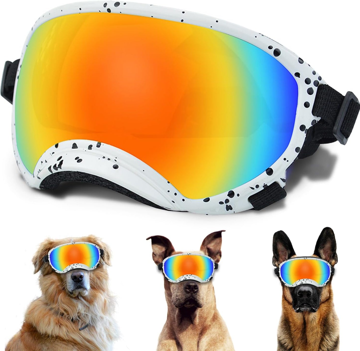 Winproof Large Dog Sunglasses with Adjustable Strap, UV Protection, Soft Goggles for Medium-Large Dogs - Pet Explorer