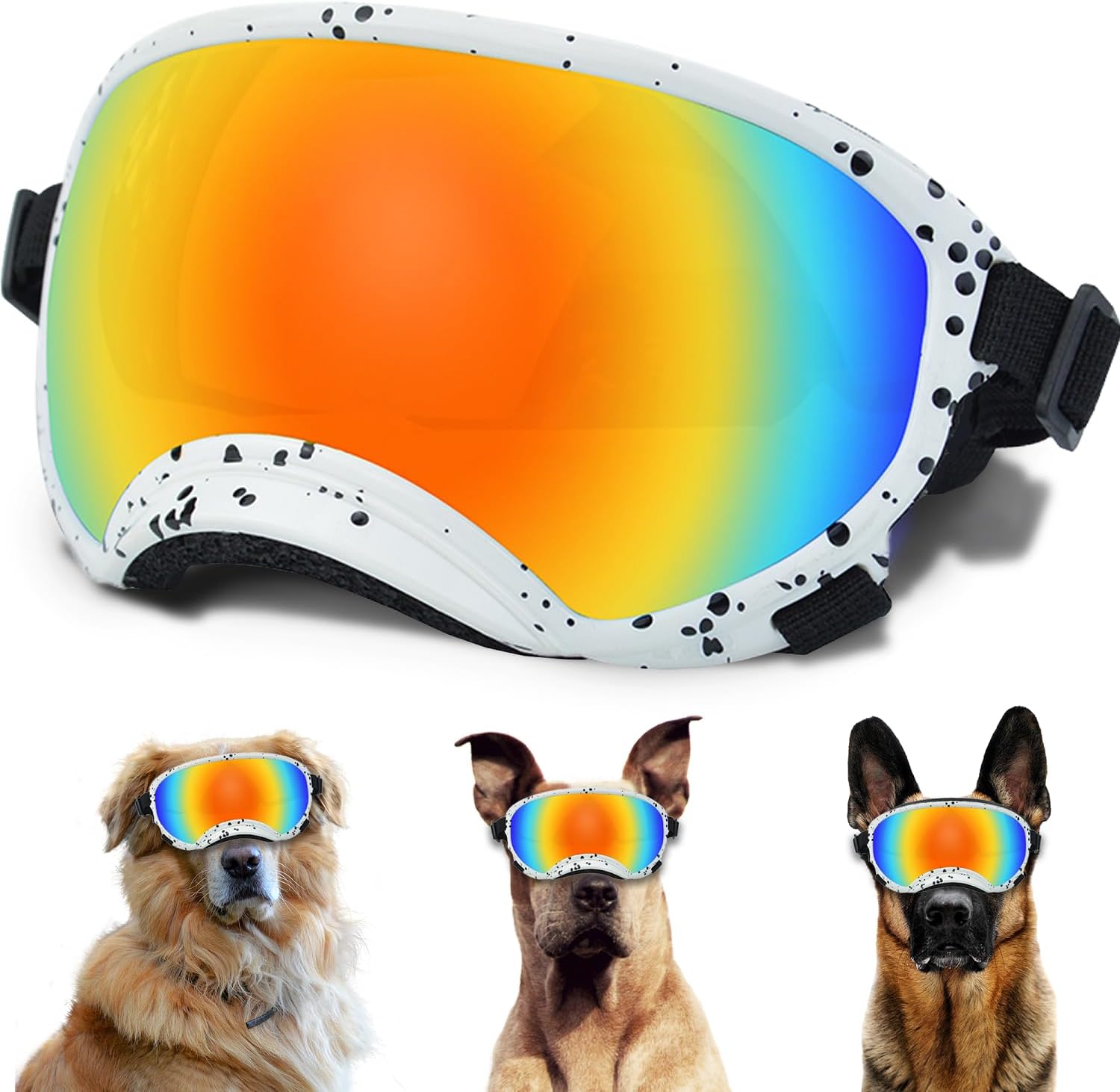 Winproof Large Dog Sunglasses with Adjustable Strap, UV Protection, Soft Goggles for Medium-Large Dogs - Pet Explorer