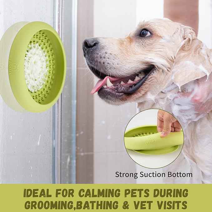 Dog Lick Bowl, Bestalk Anxiety Relief Slow Feeder Dog Lick Mat Treat Dispenser, Non-Slip Licking Bowl Enrichment Toys, BPA Free Silicone, Dishwasher Safe