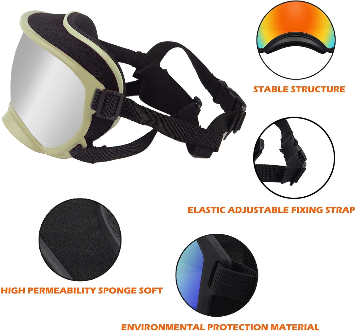 Winproof Large Dog Sunglasses with Adjustable Strap, UV Protection, Soft Goggles for Medium-Large Dogs - Pet Explorer