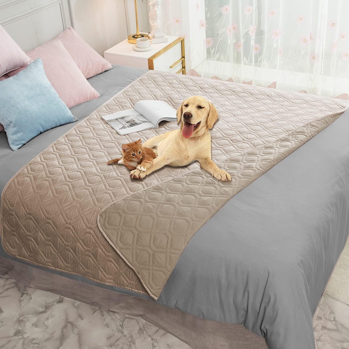 Ameritex Waterproof Blanket Reversible Dog Bed Cover Pet Blanket for Furniture Bed Couch Sofa - Pet Explorer