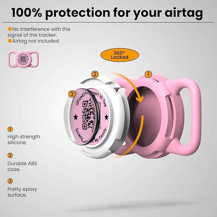 Waterproof AirTag Dog Collar Holder for Apple AirTag QR Code