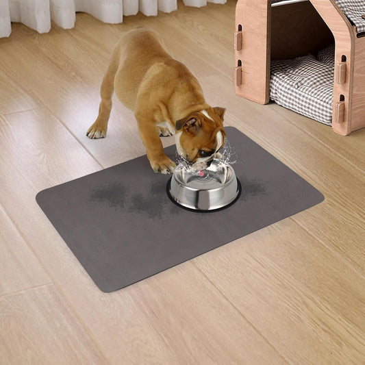Quick Dry Absorbent Dog Food Mat, 19 x 12 in Diatom Mud Dog Water Bowl Mat, No Messy Anti-Slip Pet Feeding Mat Dog Supplies for Small Dogs - Pet Explorer