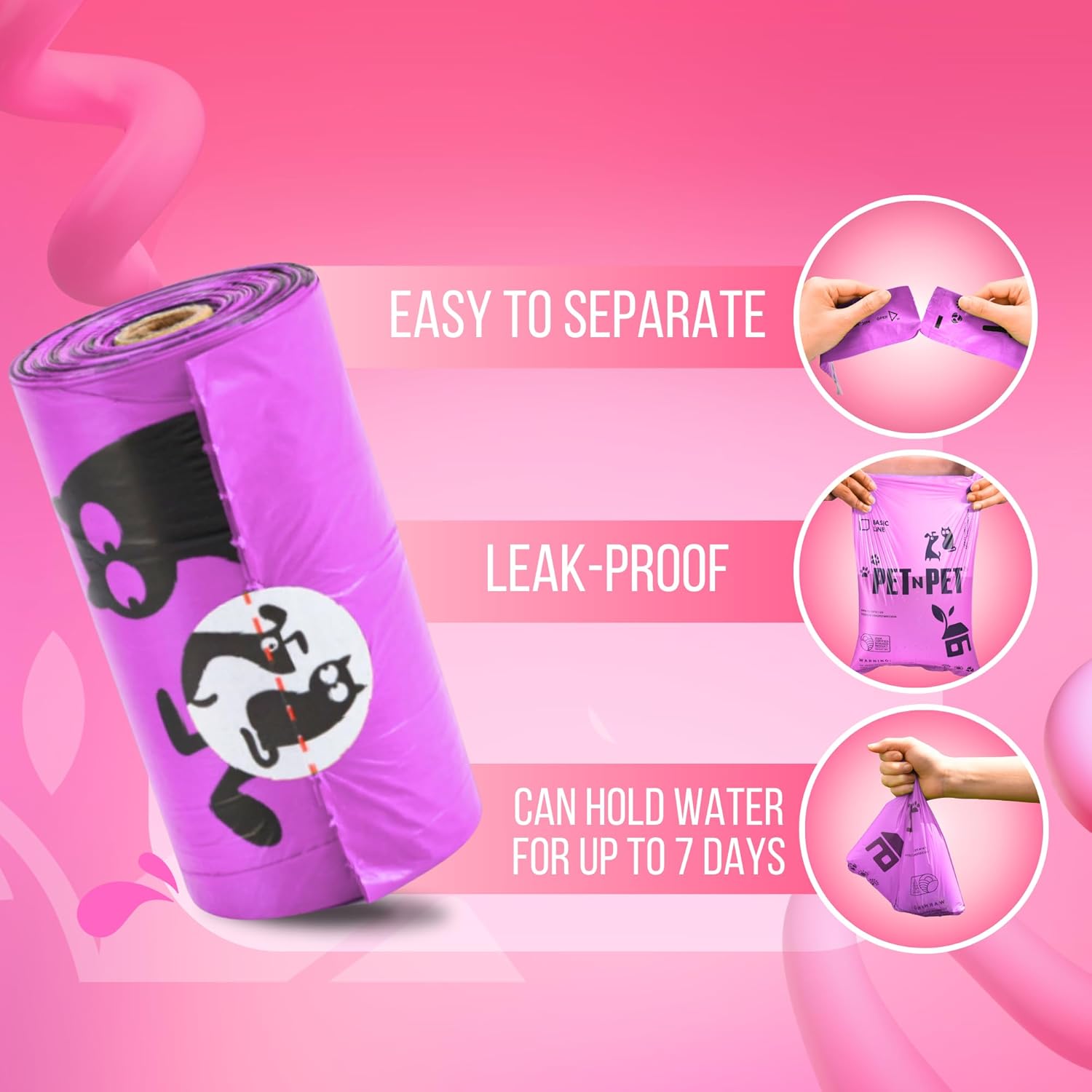 Pet N Pet Poop Bags for Dogs, 288 Counts Lavender Scented Dog Poop Bags Rolls with Leash Dispenser, USDA Certified 38% Plant Based & 62% PE Dogs Waste Bag, Doggie Poo Bag - Pet Explorer