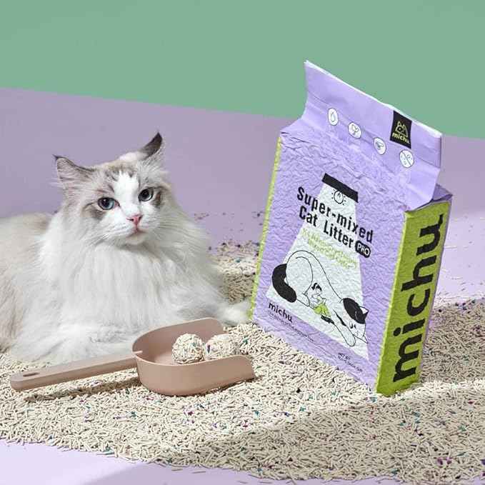 Michu Mixed Tofu Cat Litter, Heavy Duty Flushable Kitty Litter, 5.5Lb/88Oz (2 Pack, Original)