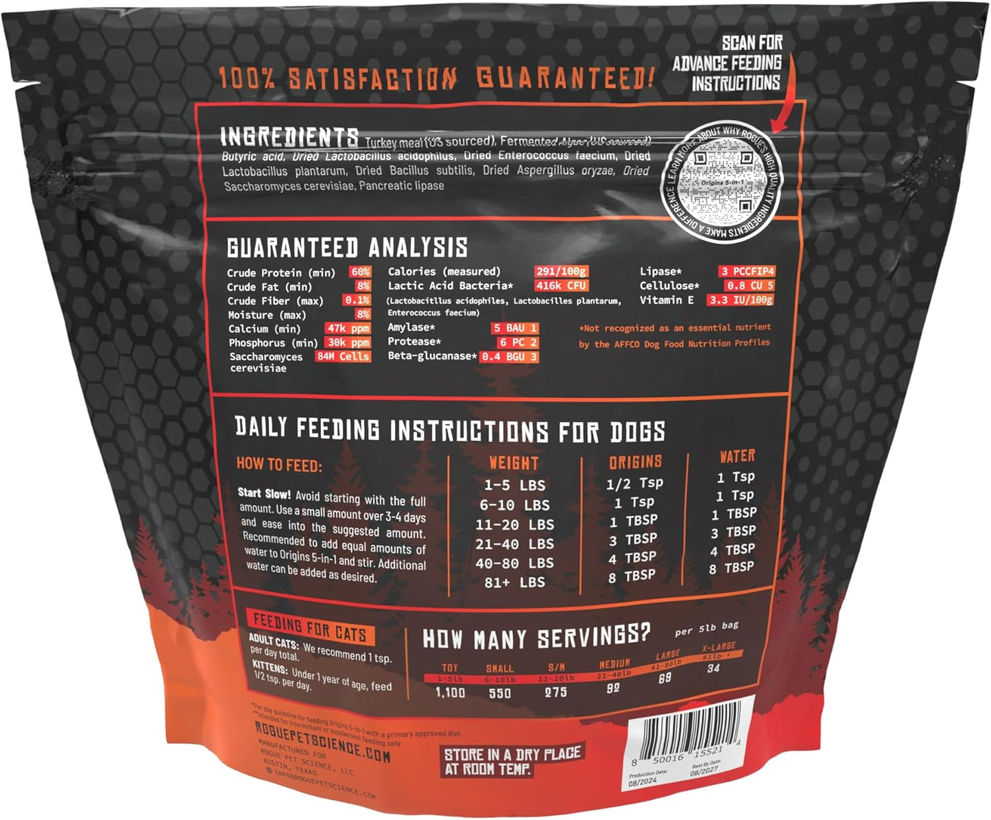 Origins 5-in-1 Dog Supplement - Powdered Food Topper w/Natural Turkey Protein- Supports Healthy Digestion, Skin, and Coat - Helps Reduce Itching & Joint Inflammation (5LB) - Pet Explorer