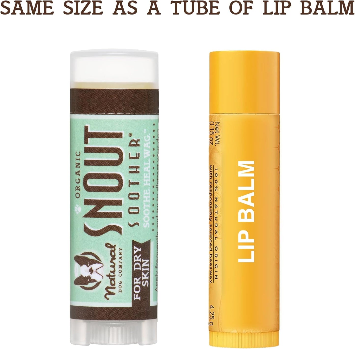 Natural Dog Company Snout Soother, Dog Nose Balm, Wax & Cream for Dry, Cracked Noses, Heals & Moisturizes with Shea Butter & Coconut Oil, Lick-Safe Nose Butter, Made in USA, 0.15 oz. Stick - Pet Explorer