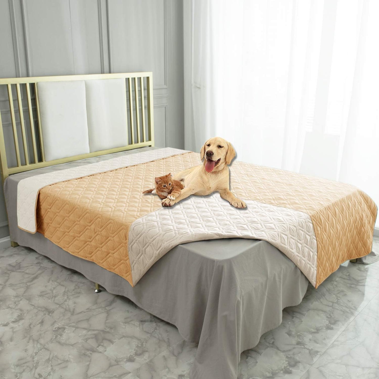 Ameritex Waterproof Dog Bed Cover Pet Blanket for Furniture Bed Couch Sofa Reversible - Pet Explorer