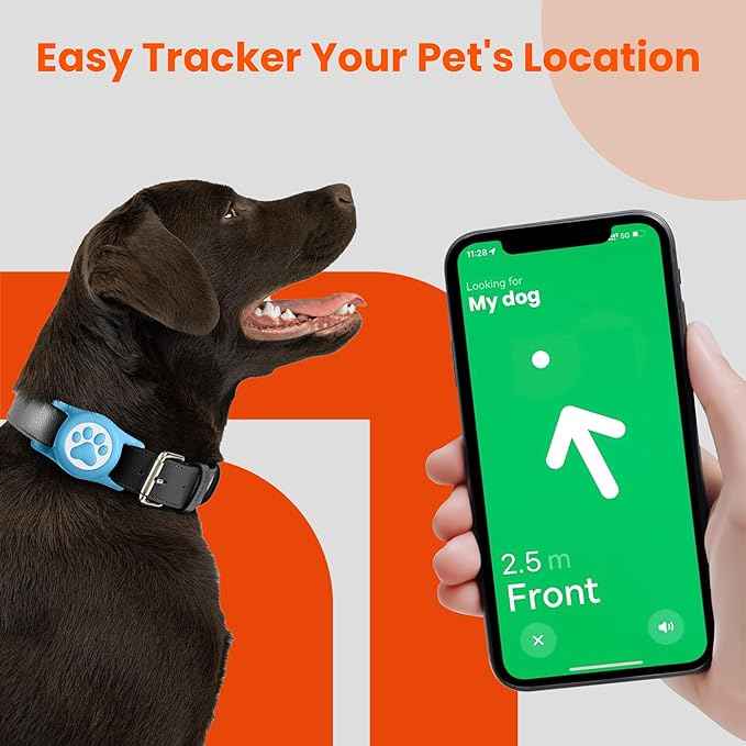 IP68 Waterproof for AirTag Dog Collar Holder, Silicone Dog Air tag Holder for Apple AirTag (Blue&Purple)
