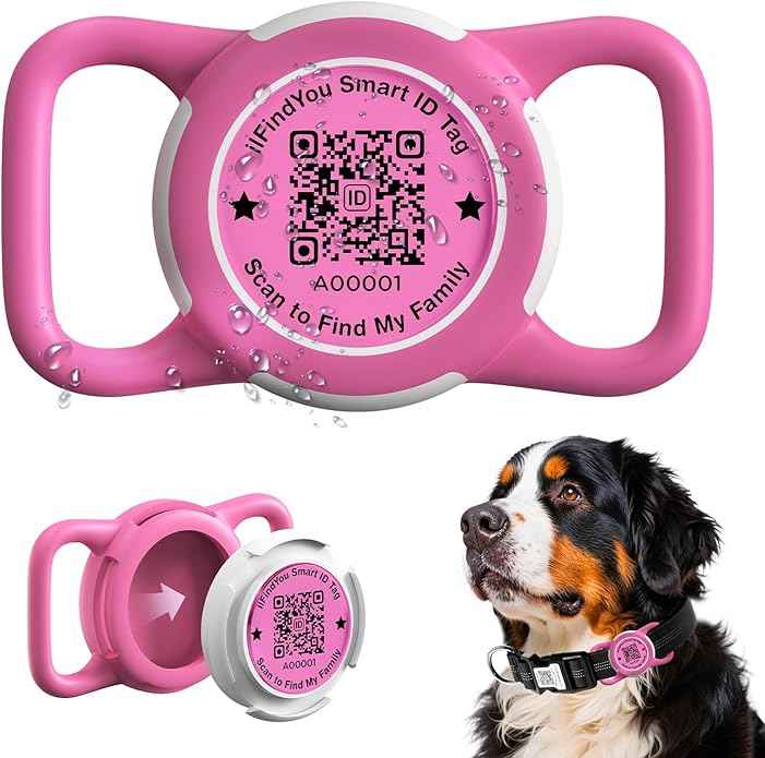Waterproof AirTag Dog Collar Holder for Apple AirTag QR Code