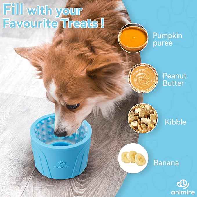 Dog Slow Feeder Lick Bowl, Anxiety Relief Dog Licking Mat Treat Dispenser, Non-Slip Anti-Choking Slow Eating Lick Bowl for Small Medium and Large Breed Dogs, BPA Free Silicone
