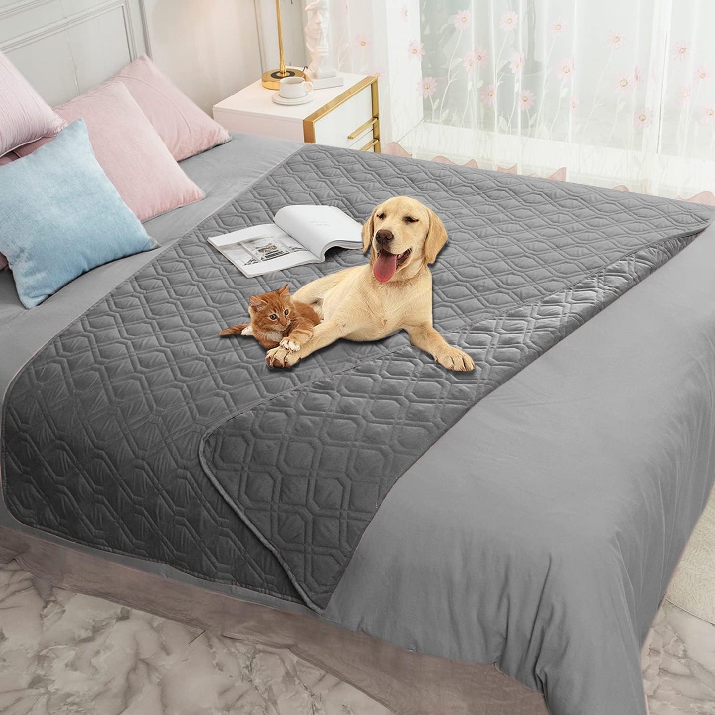 Ameritex Waterproof Blanket Reversible Dog Bed Cover Pet Blanket for Furniture Bed Couch Sofa - Pet Explorer