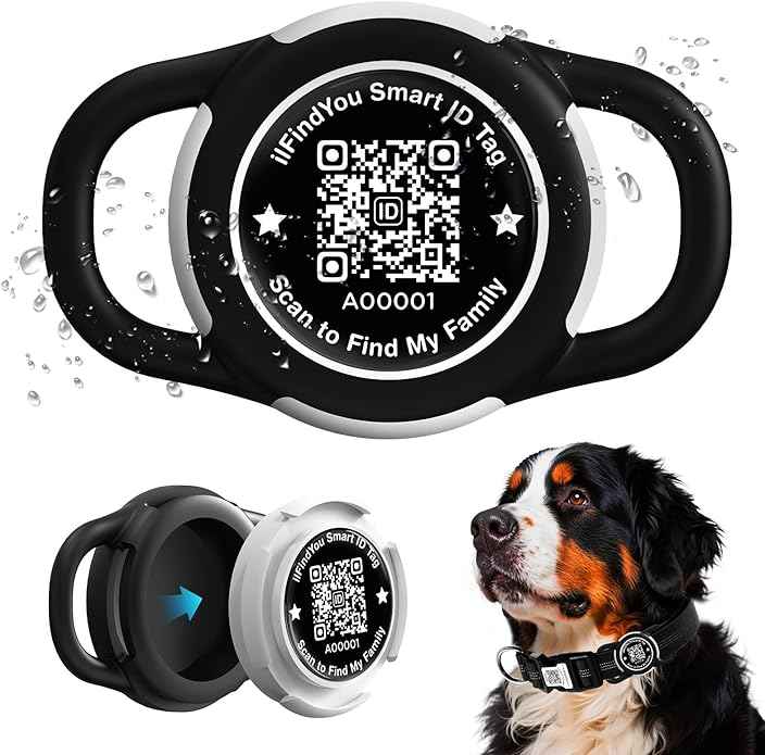 Waterproof AirTag Dog Collar Holder for Apple AirTag QR Code