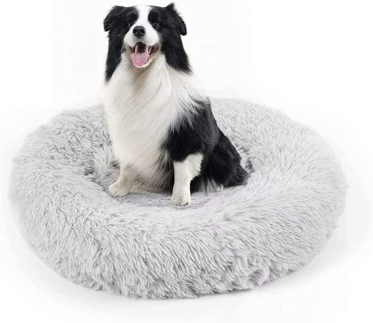 Dog Bed, Cat Calming Bed, Faux Fur Pillow Pet Donut Cuddler Round Plush Bed for Large Medium Small Dogs and Cats - Pet Explorer