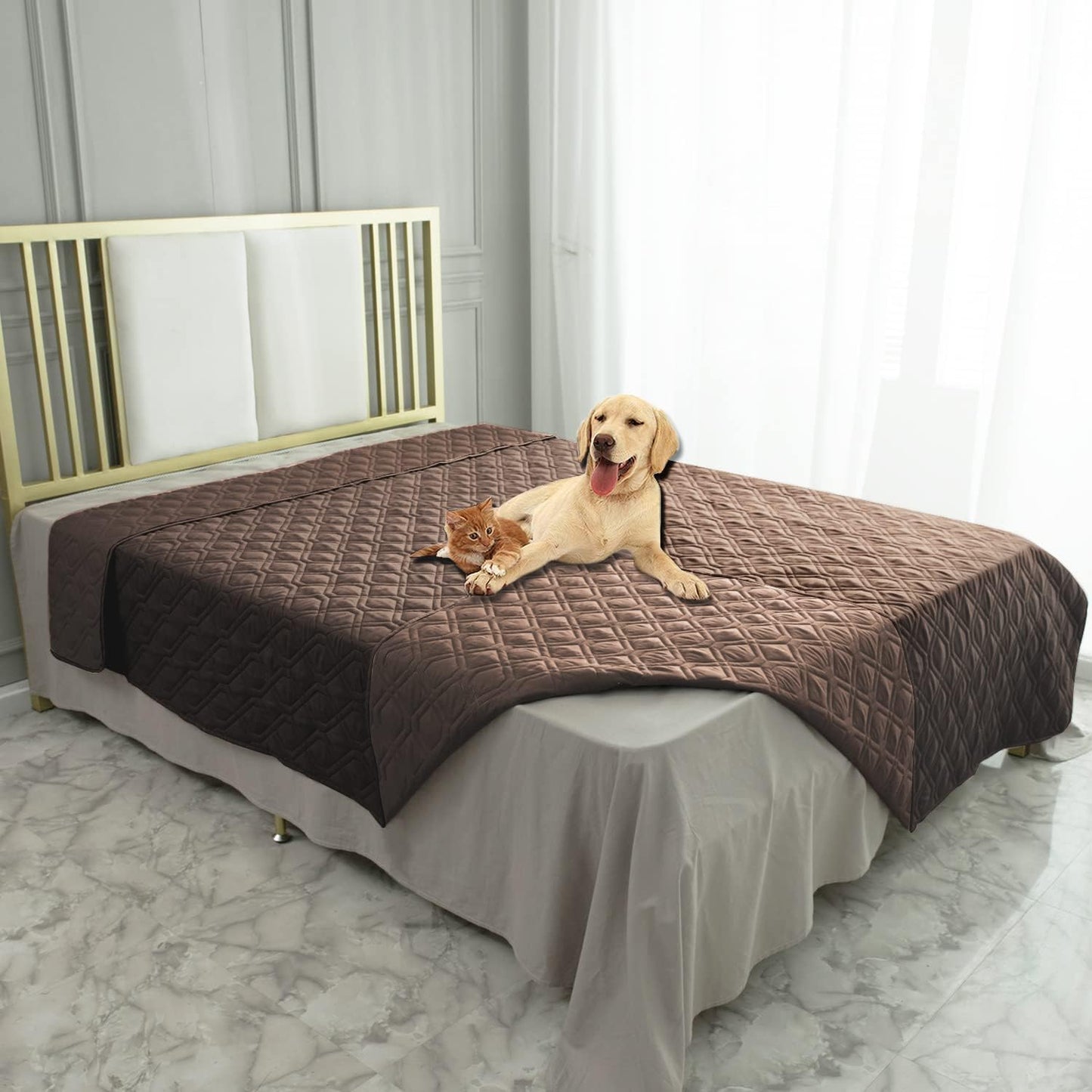 Ameritex Waterproof Blanket Reversible Dog Bed Cover Pet Blanket for Furniture Bed Couch Sofa - Pet Explorer