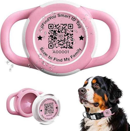 Waterproof AirTag Dog Collar Holder for Apple AirTag QR Code