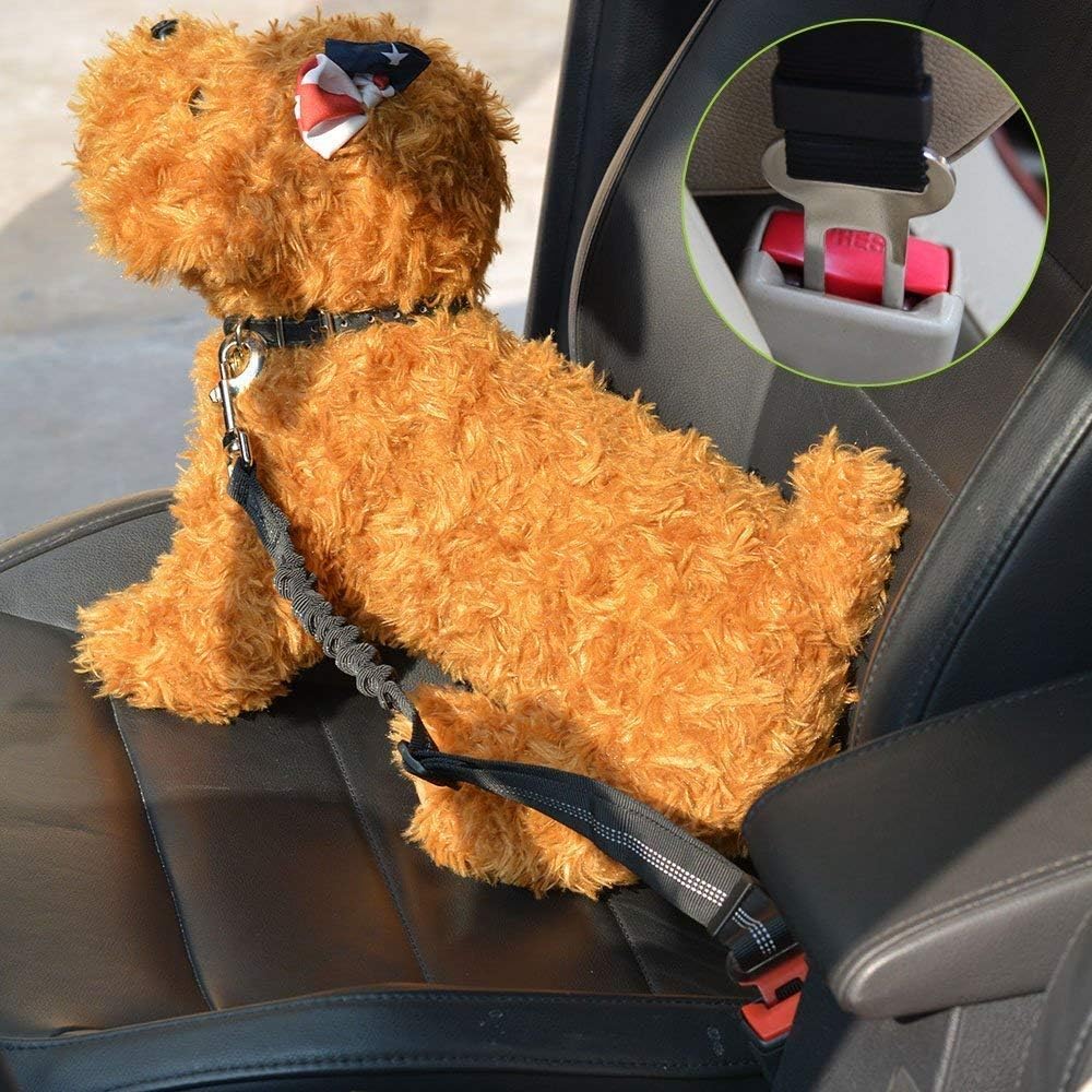 SlowTon Dog Seat Belt Harness for Car, Dog Car Harness Adjustable Mesh Breathable & Dog Seatbelt Safety Tether with Elastic Bungee for Small Medium Large Pets(Blue, Single Clip, XS) - Pet Explorer