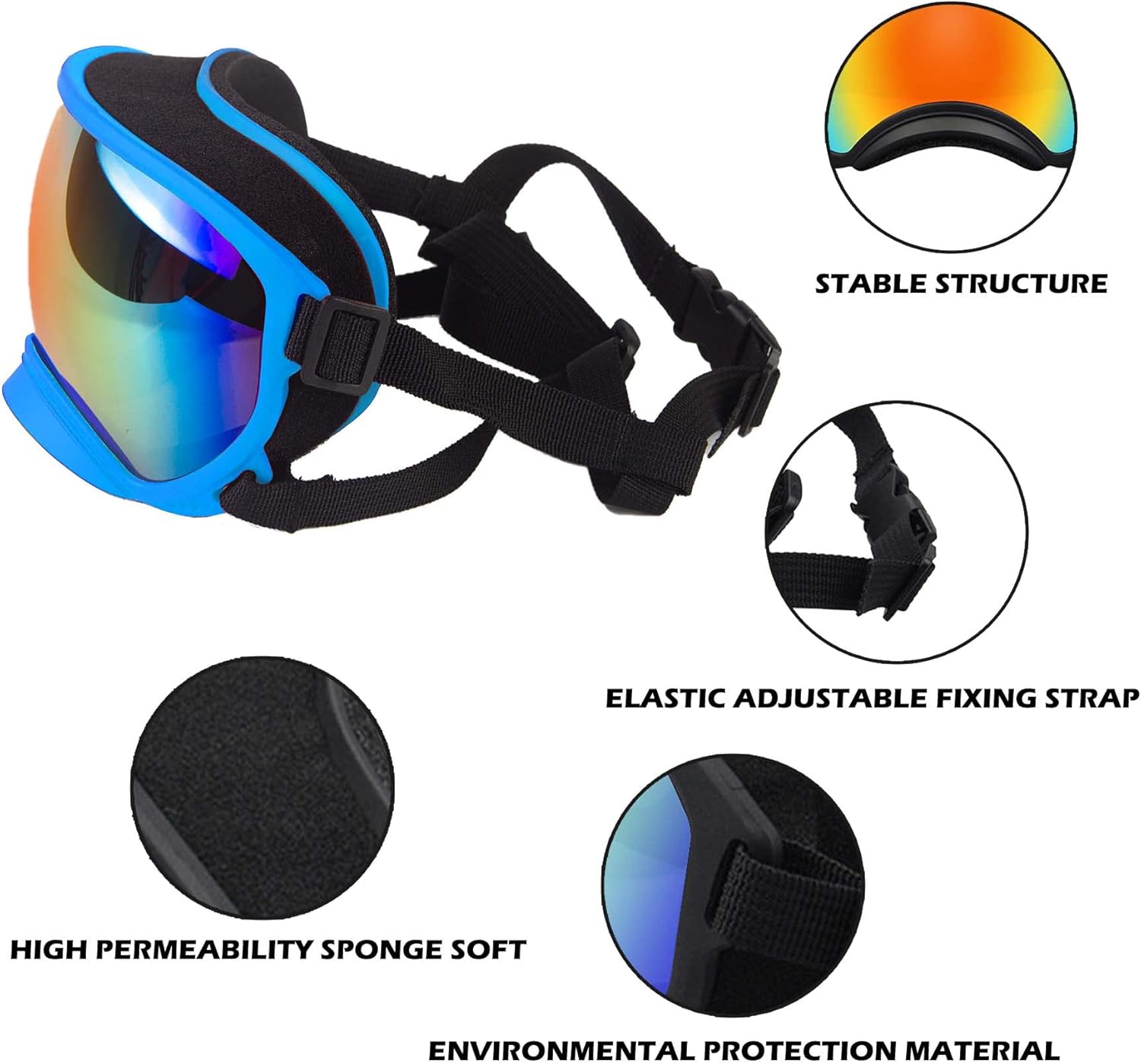 Winproof Large Dog Sunglasses with Adjustable Strap, UV Protection, Soft Goggles for Medium-Large Dogs - Pet Explorer