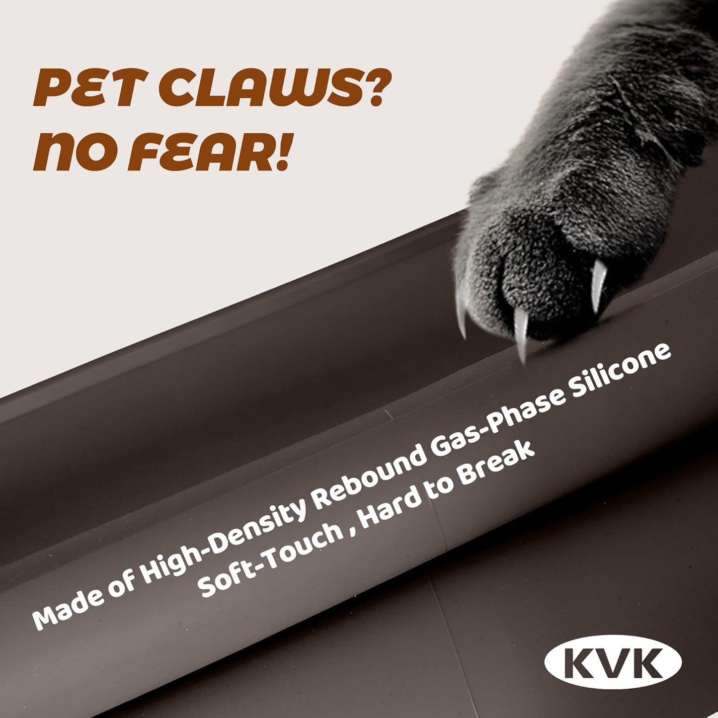 KVK Dog Food Mat, 39.4×29.5in Extra Large Silicone Pet Feeding Mat - Waterproof, Non - Slip, Chew - Resistant for Food & Water, Protect Floors (Charcoal) - Pet Explorer