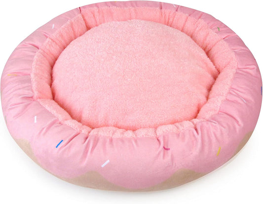 TONBO Soft Plush Small Cute and Cozy Donut Dog Cat Bed, Washer and Dryer Friendly (Donut) - Pet Explorer