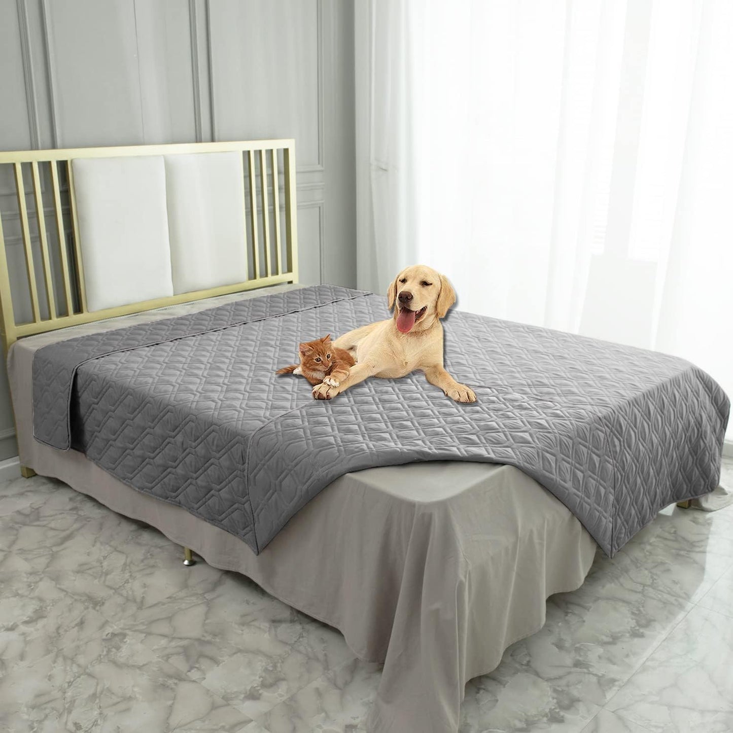 Ameritex Waterproof Blanket Reversible Dog Bed Cover Pet Blanket for Furniture Bed Couch Sofa - Pet Explorer