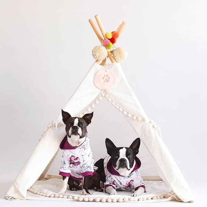 MINICAMP Pet Teepee Bed for Dogs and Cats – Cozy Indoor Dog Tent with Natural Cotton– Luxury Pet House & Hideaway Bed for Small to Large Dogs, Cats & Small Animals - Made in EU (Large)