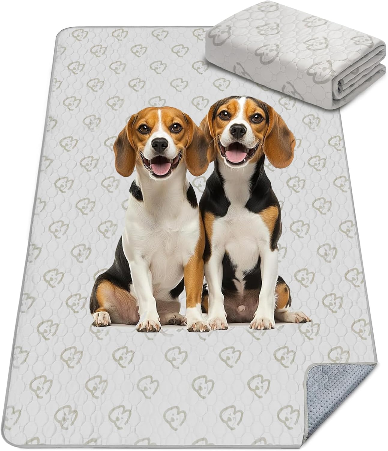 FXW Washable Pee Pads for Dogs, Puppy Pads with Super Absorbent, Specifically Designed for FXW Rollick/Homeplus 24inch 8 Panels Dog Playpen, 85" × 39" Rectangle, Khaki, 1 Pack - Pet Explorer